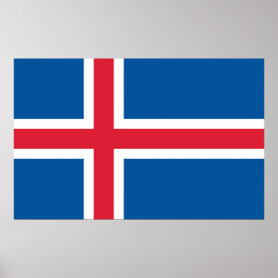 Impresión enmarcada con bandera de Islandia