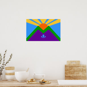 Impresión enmarcada con bandera de Manitou Springs