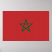 Impresión enmarcada con bandera de Marruecos