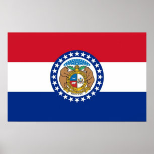 Impresión enmarcada con bandera de Misuri, EE.UU.