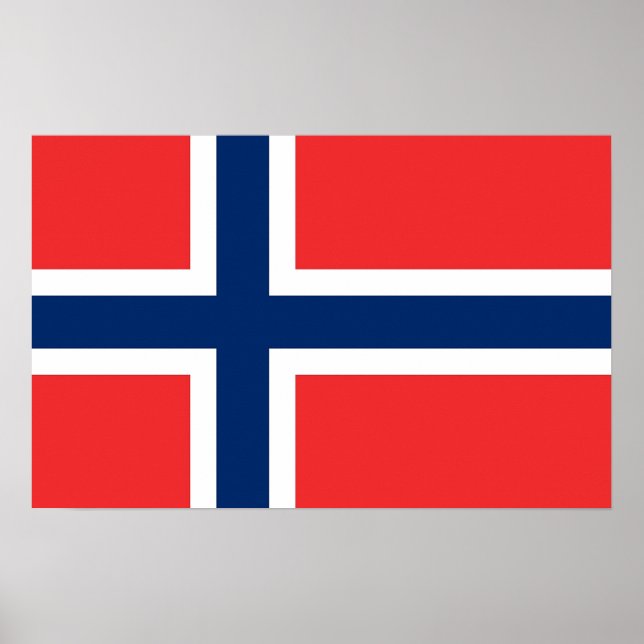Impresión enmarcada con bandera de Noruega (Frente)