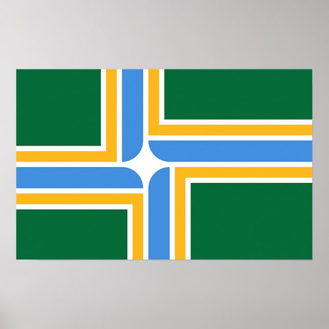 Impresión enmarcada con Bandera de Portland City,  (Frente)
