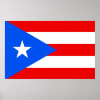 Impresión enmarcada con bandera de Puerto Rico, EE
