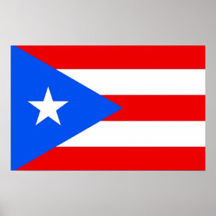 Impresión enmarcada con bandera de Puerto Rico, EE