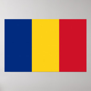 Impresión enmarcada con bandera de Rumania