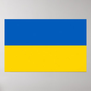 Impresión enmarcada con bandera de Ucrania