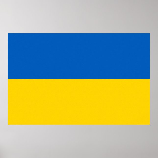 Impresión enmarcada con bandera de Ucrania (Frente)