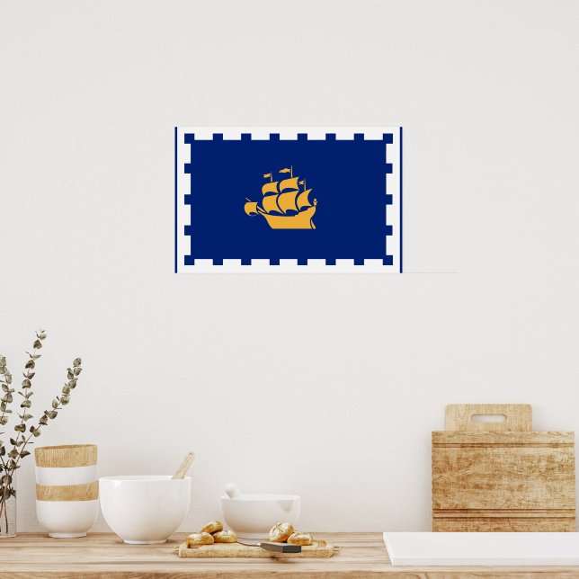 Impresión enmarcada con la bandera de la ciudad de (Cocina)