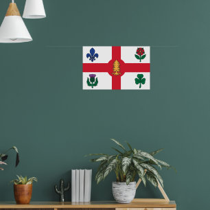 Impresión enmarcada con la bandera de Montreal, Ca