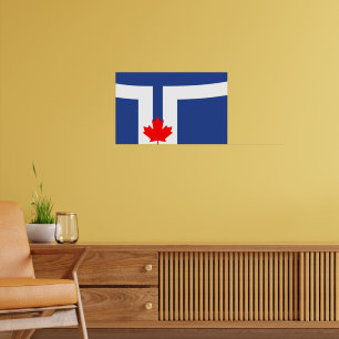 Impresión enmarcada con la bandera de Toronto, Ont