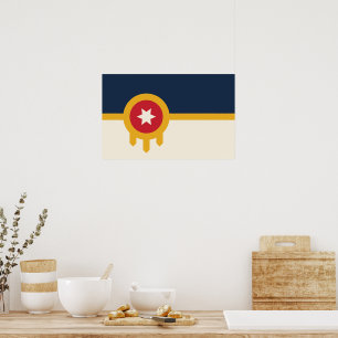 Impresión enmarcada con la bandera de Tulsa, Oklah
