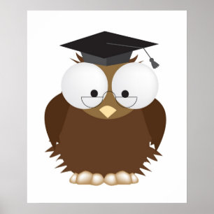 impresión enmarcada de búho sabio