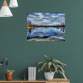 Impresión enmarcada de reflexiones de otoño