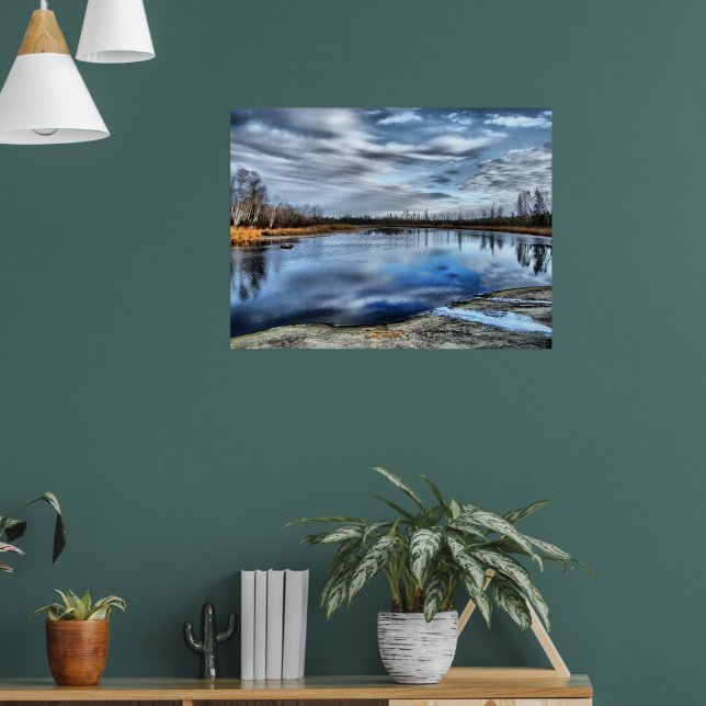 Impresión enmarcada de reflexiones de otoño (Salón 1)