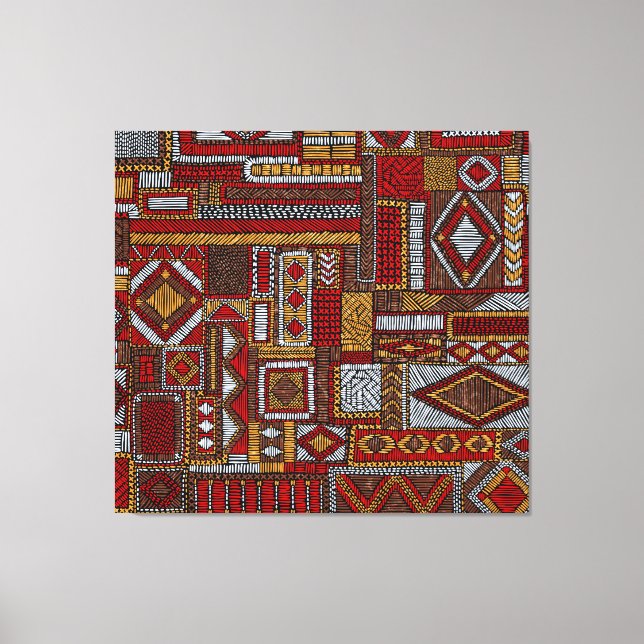 Impresión étnica bordada estilo de mosaico (Anverso)