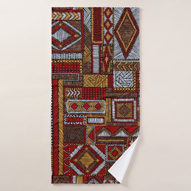 Impresión étnica bordada estilo de mosaico (Toalla de baño)
