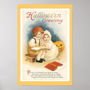Impresión fina de Halloween vintage