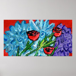 Impresión floral, cartel de valor (semi brillo)