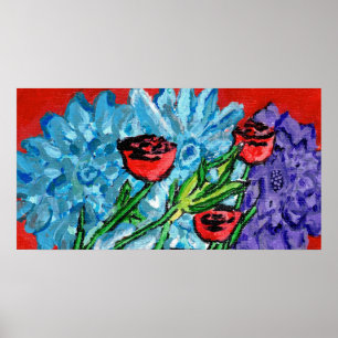 Impresión floral, cartel de valor (semi brillo)