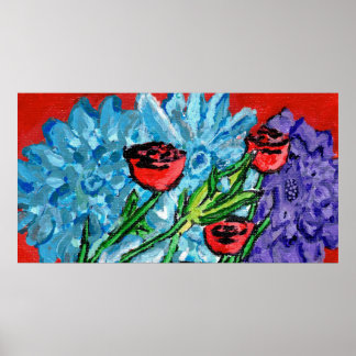 Impresión floral, cartel de valor (semi brillo)