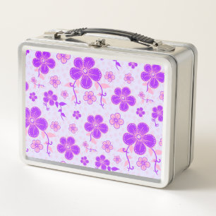 Impresión floral de bonito morado y rosa en lavand