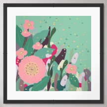 Impresión floral de bonito, papel Poster de valor 