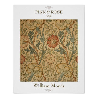 Impresión floral de pared Pink and Rose William Mo