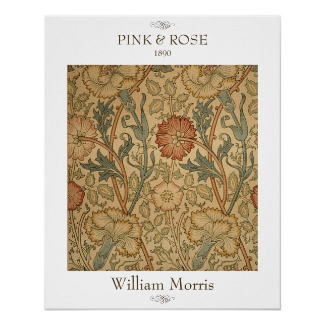 Impresión floral de pared Pink and Rose William Mo (Anverso)