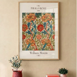 Impresión floral de pared Pink and Rose William Mo