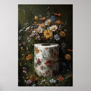 Impresión Floral de Rollo de Papel Higiénico, Dark