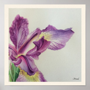 Impresión floral del arte del iris conveniente