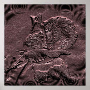 Impresión floral esculpida de Rosebud