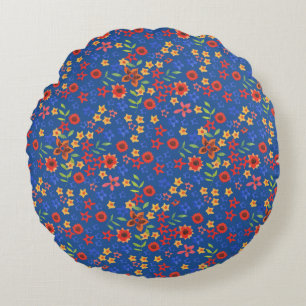 Impresión floral retro de moda sobre almohada redo