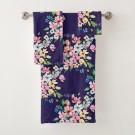 Impresión floral rosa Rubor de la Marina moderna