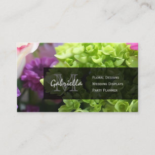 Impresión floral: Tarjetas de visita del monogram