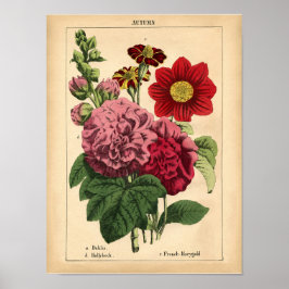 Impresión floral vintage de otoño en otoño, 1860