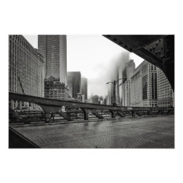 Impresión fotográfica Black and White Chicago City