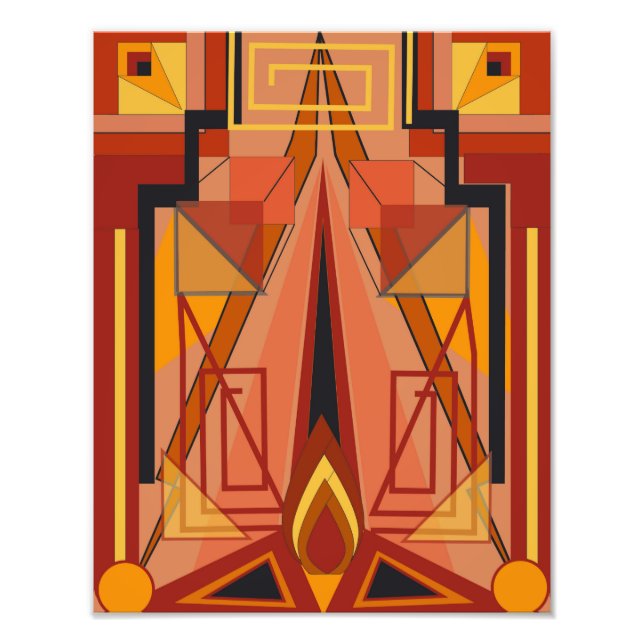 Impresión fotográfica con arte Art Decó (Frente)