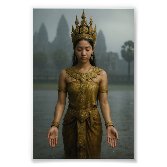 Impresión fotográfica de Apsara en la lluvia (Frente)