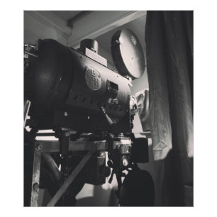 Impresión fotográfica de cámara de cine antigua
