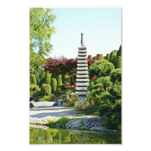 Impresión fotográfica de jardín japonés