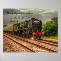Impresión fotográfica de locomotora vintage con sa