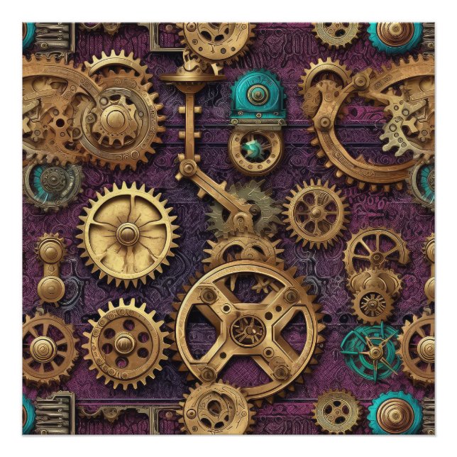 Impresión fotográfica de máquinas Steampunk (Frente)