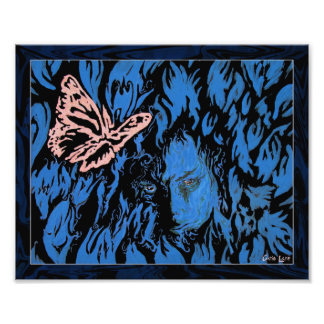 Impresión fotográfica de mariposa en tulipanes