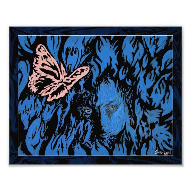 Impresión fotográfica de mariposa en tulipanes (Frente)