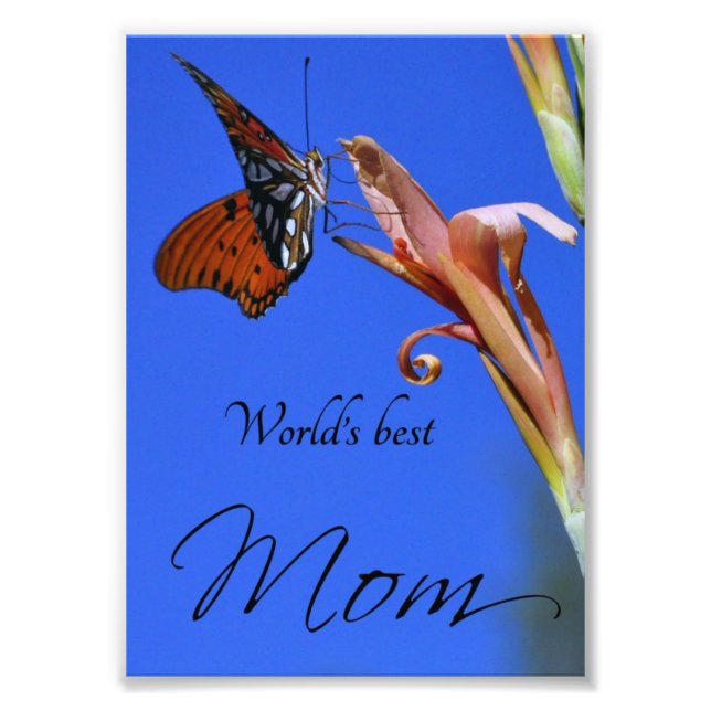 Impresión fotográfica de mariposa "La mejor mamá d (Frente)