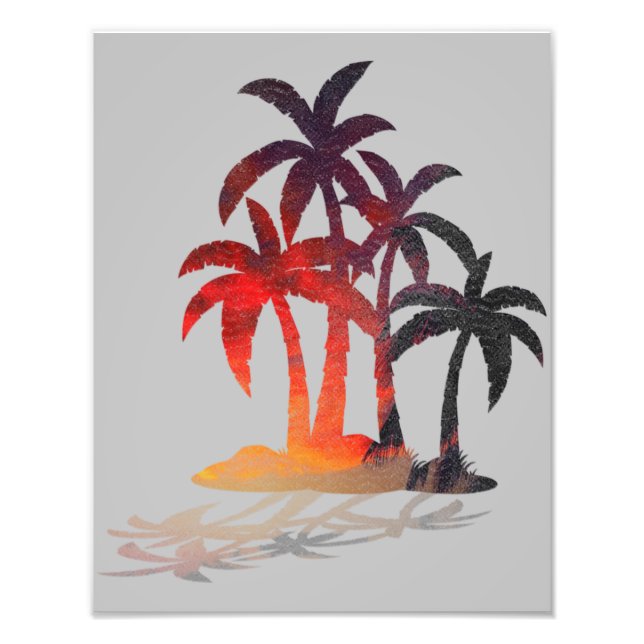 Impresión fotográfica de palmeras de playa (Frente)