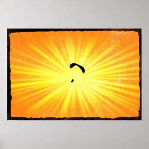 Impresión fotográfica de Paraglider Silhouette Art
