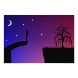 Impresión fotográfica de puente roto