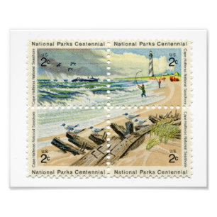 Impresión fotográfica de sello postal de Estados